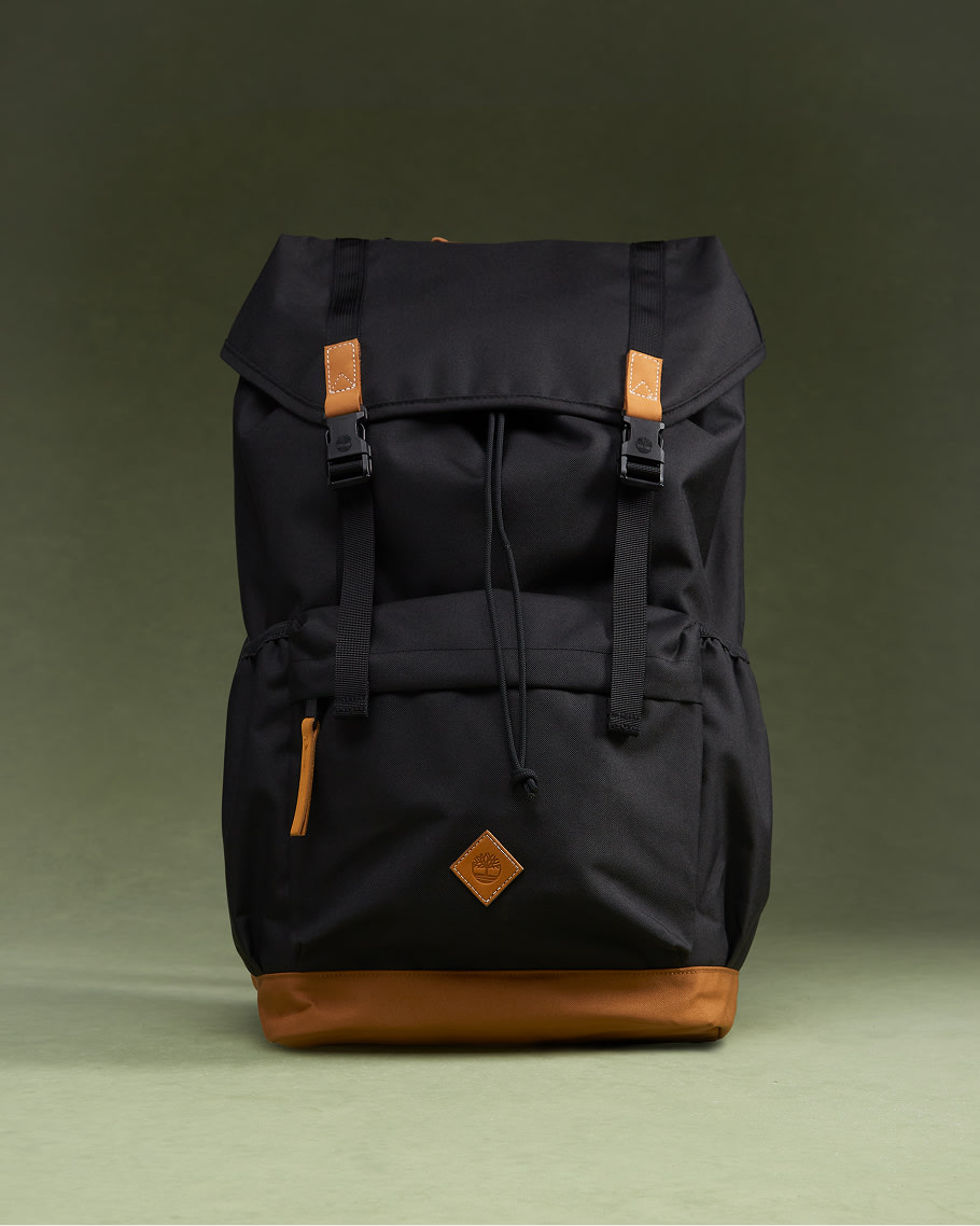 black backpack with orange details