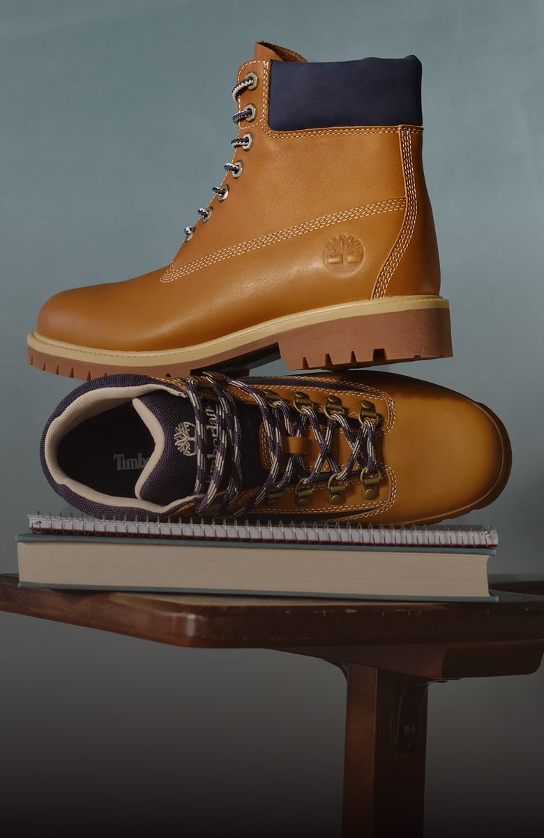 Iconic wheat nubuck meets archival blue in our new Collegiate Collection.