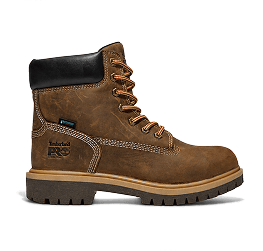 A women's brown work boot.