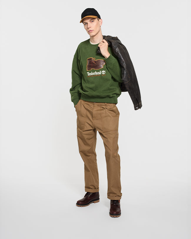 Timberland Blue Cotton Men Sweatshirt main image 1