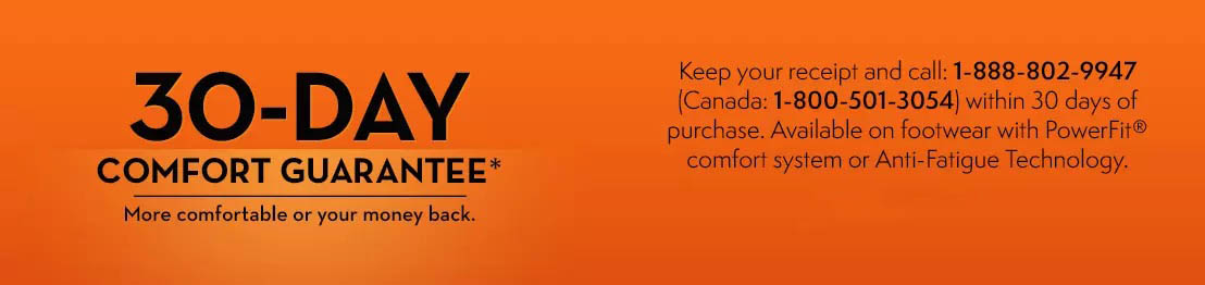 30 Day Comfort Guarantee - more comfortable or your money back