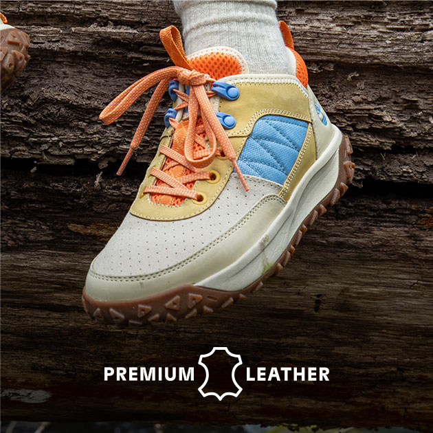 DURABLE. Premium Timberland® leather takes on the outdoors.