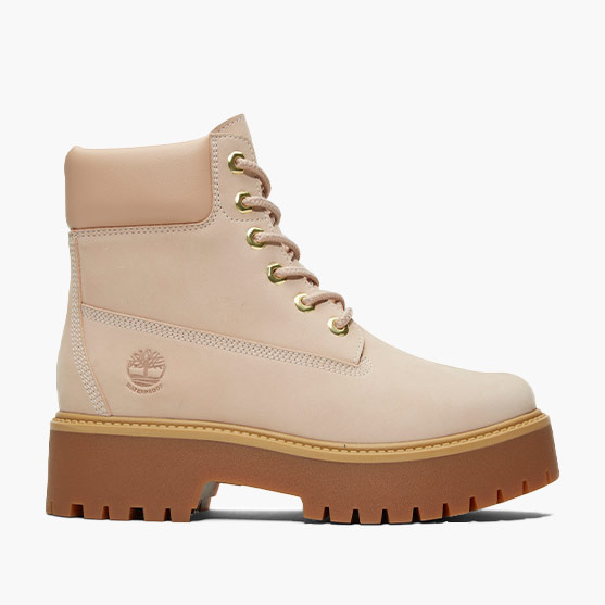 Light pink 6 inch Timberland® platform boot.