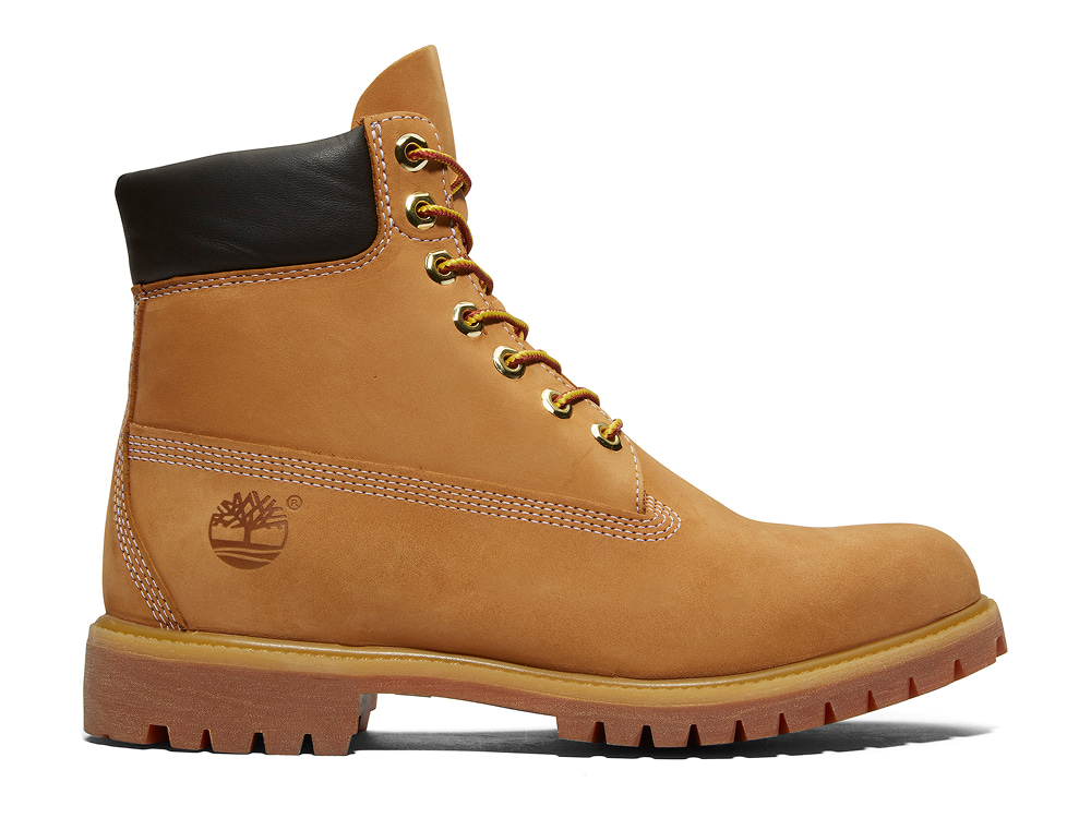 Tan 6 inch Timberland® wheat colored boot.