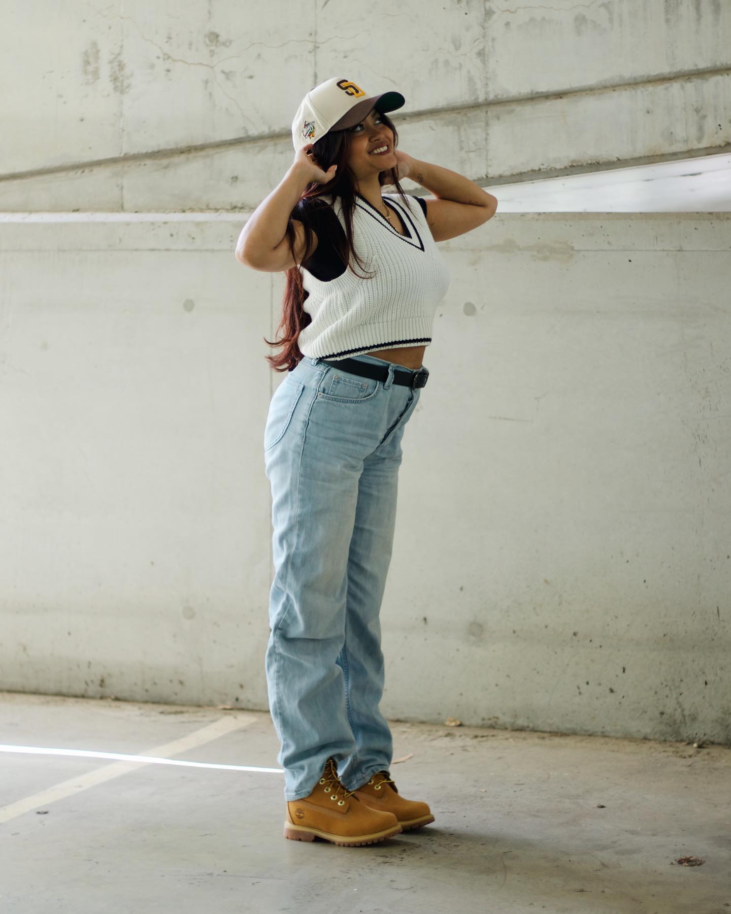 Person wearing Timberland Boots