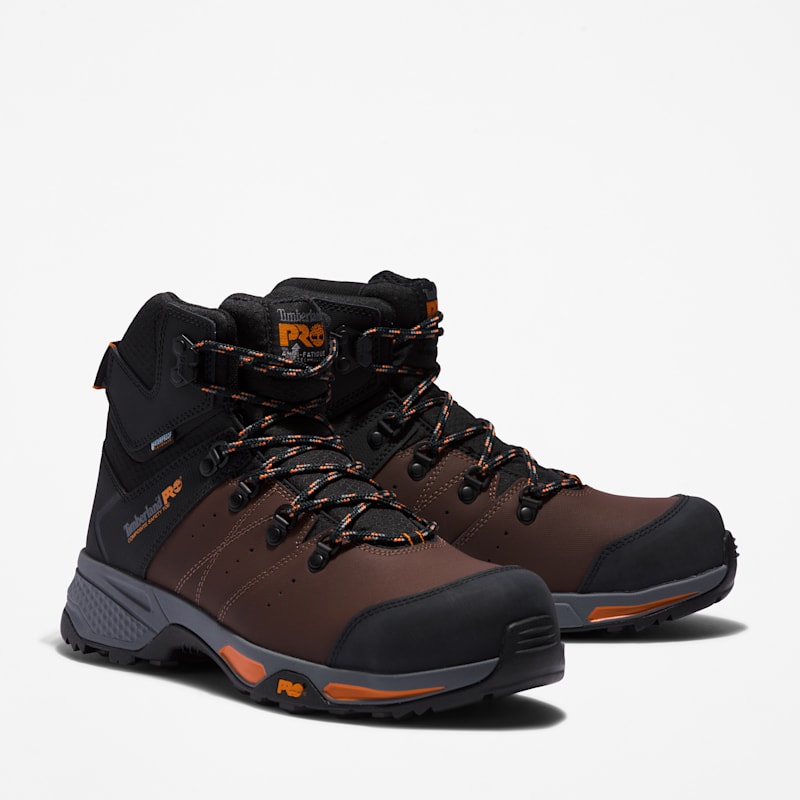 Мужские ботинки Timberland Switchback Composite Toe Waterproof Work, цвет: Brownorange — фото 4