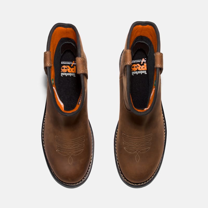 Мужские ботинки Timberland True Grit Pull On Composite Toe Waterproof Work Boot, цвет: Коричневый, вариант 1 — фото 2
