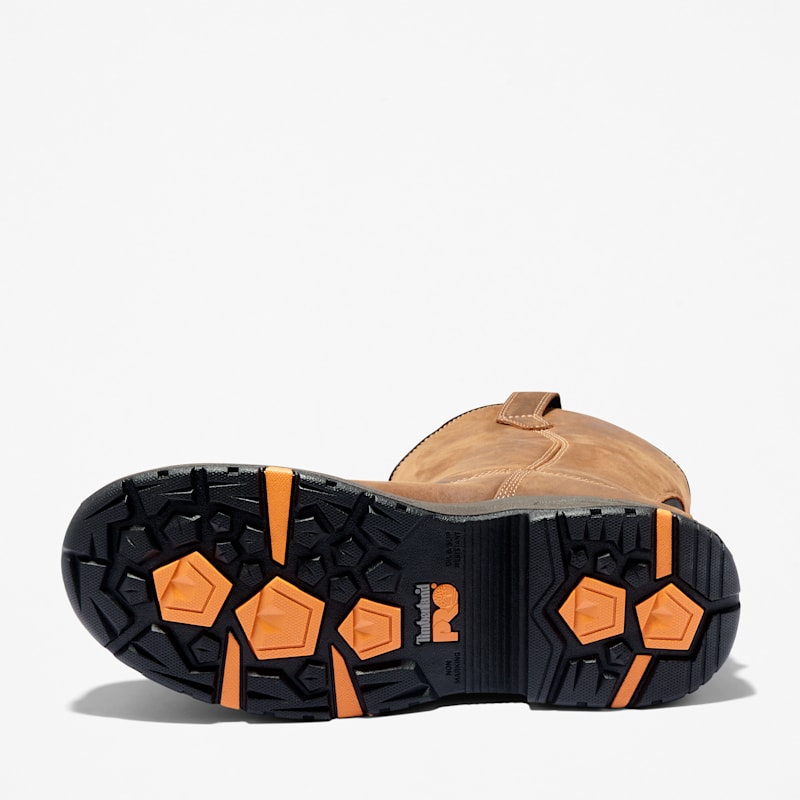 Мужские ботинки Timberland PRO Helix HD Pull On Composite Toe Waterproof Work Boot, цвет: Земляной коричневый — фото 3