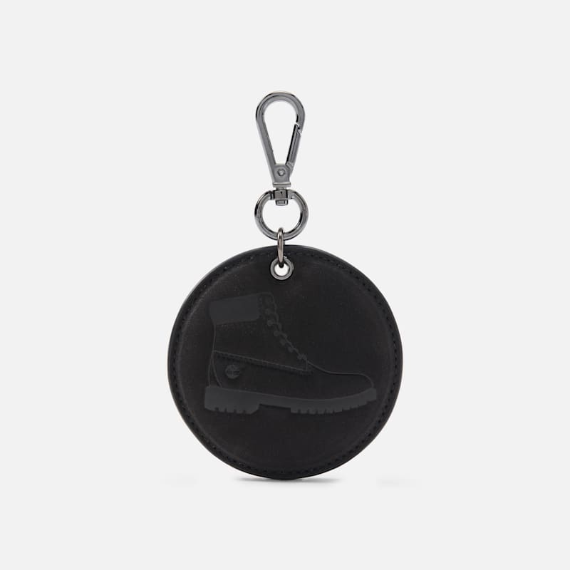 Брелок Timberland Round 2-Sided Leather Key Ring, цвет: Угольно-чёрный — фото 2