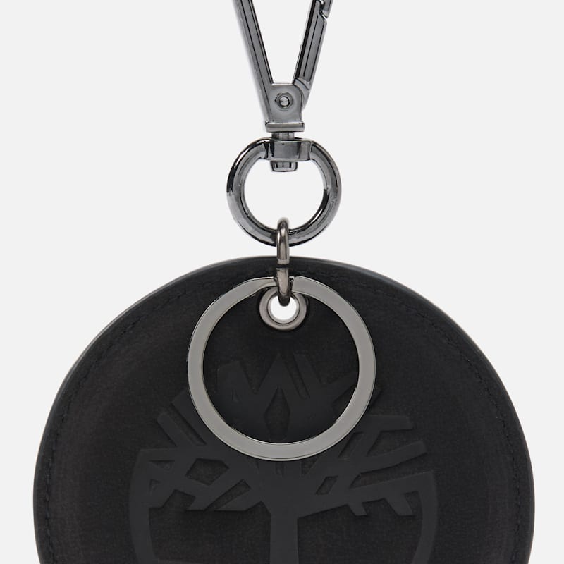 Брелок Timberland Round 2-Sided Leather Key Ring, цвет: Угольно-чёрный — фото 3