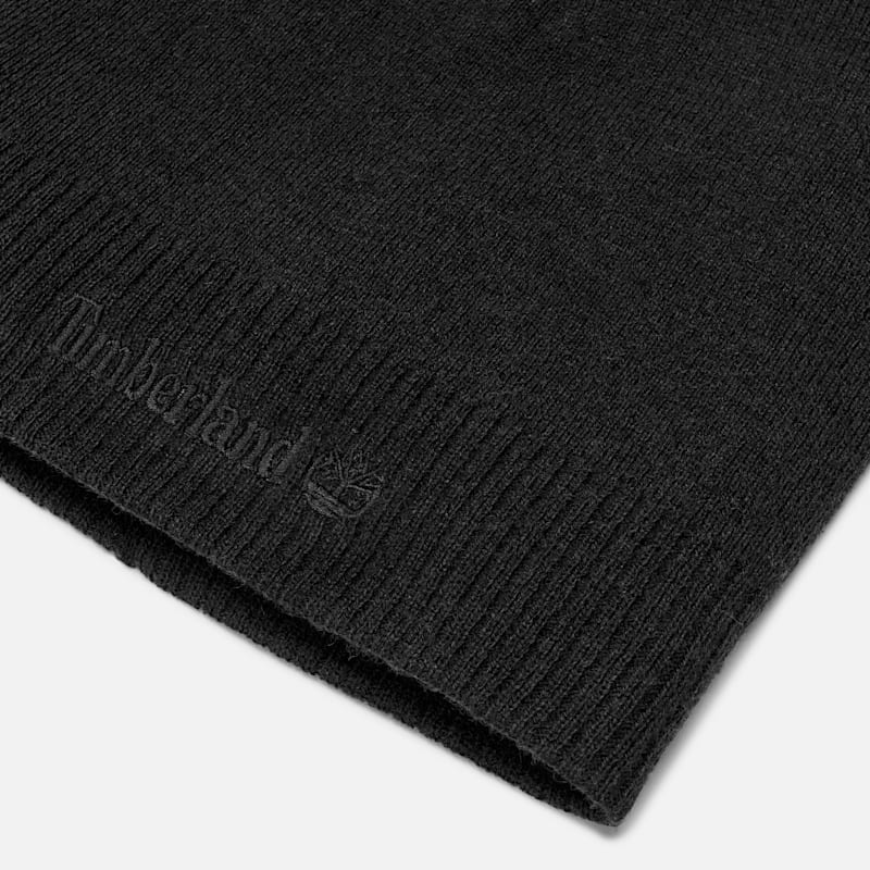 Шапка Timberland Knit Logo Beanie, цвет: Чёрный — фото 2