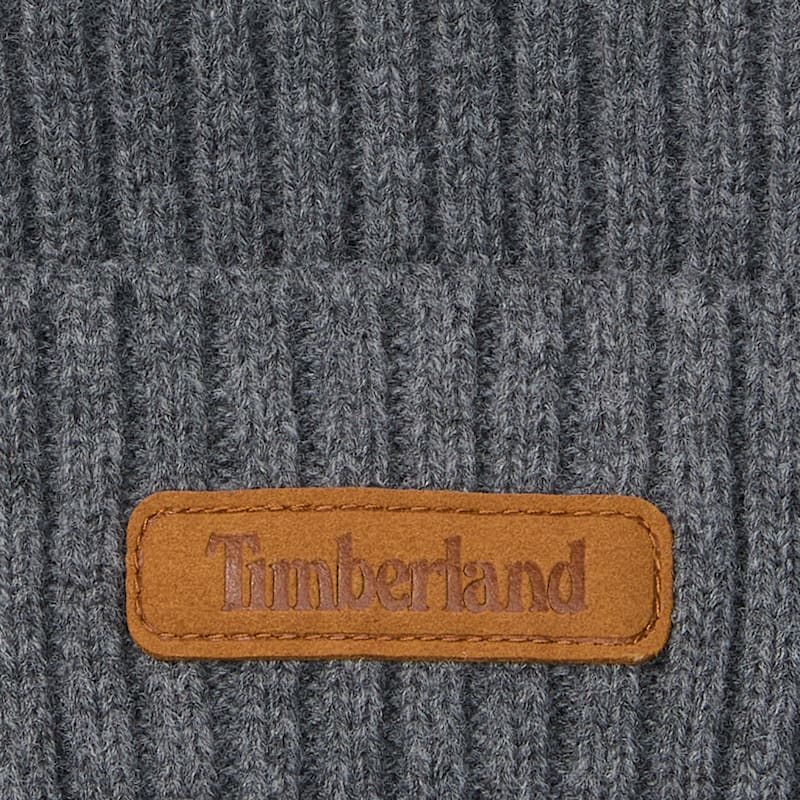 Шапка Timberland Gulf Beach Ribbed Beanie, цвет: Тёмный серый меланжевый — фото 3