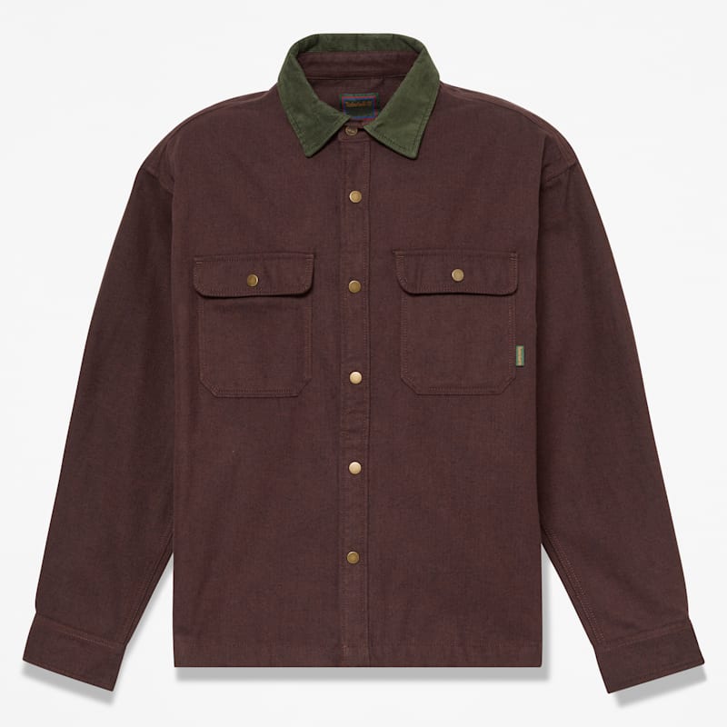 Мужская рубашка Timberland Herringbone Overshirt, цвет: Кофейный коричневый