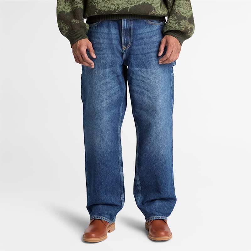 Мужские брюки Timberland Carpenter Denim Pant, цвет: Небесно-голубой варёный — фото 2