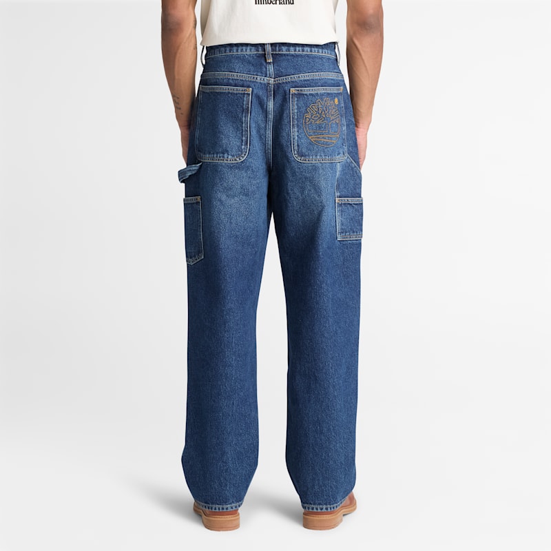 Мужские брюки Timberland Carpenter Denim Pant, цвет: Небесно-голубой варёный — фото 5