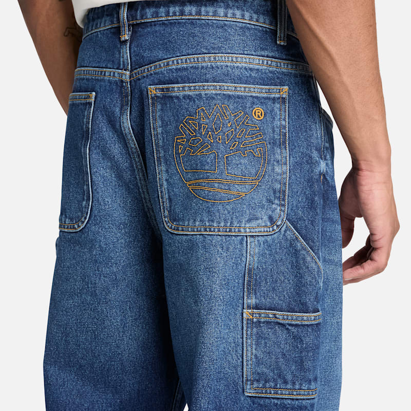Мужские брюки Timberland Carpenter Denim Pant, цвет: Небесно-голубой варёный — фото 4