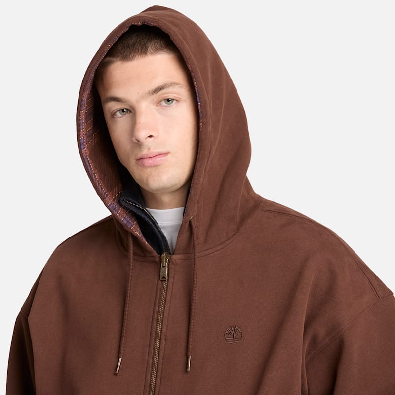 Мужское худи Timberland Reversible, цвет: Кофейный коричневый — фото 4