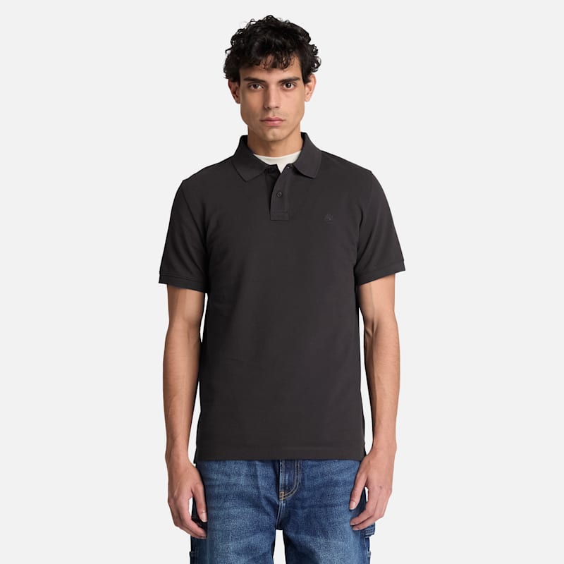 Мужское поло Timberland Oyster River Regular Short-Sleeve Polo, цвет: Чёрный — фото 2
