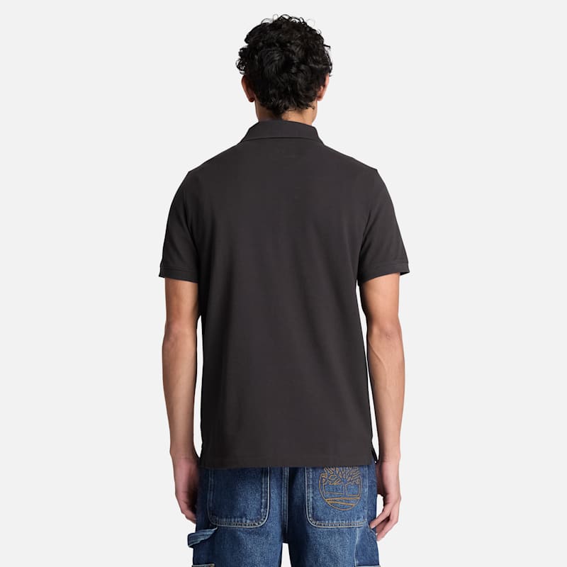Мужское поло Timberland Oyster River Regular Short-Sleeve Polo, цвет: Чёрный — фото 4