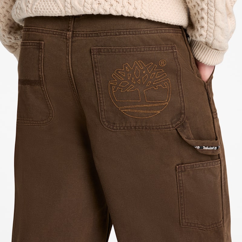 Мужские брюки Timberland Rindge Double Knee Canvas Carpenter Pant, цвет: Кофейный коричневый — фото 4