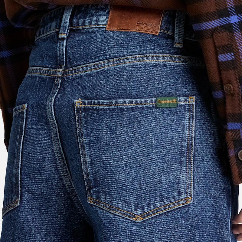 Женские брюки Timberland Wide Leg Denim Pant, цвет: Синий варёный — фото 4