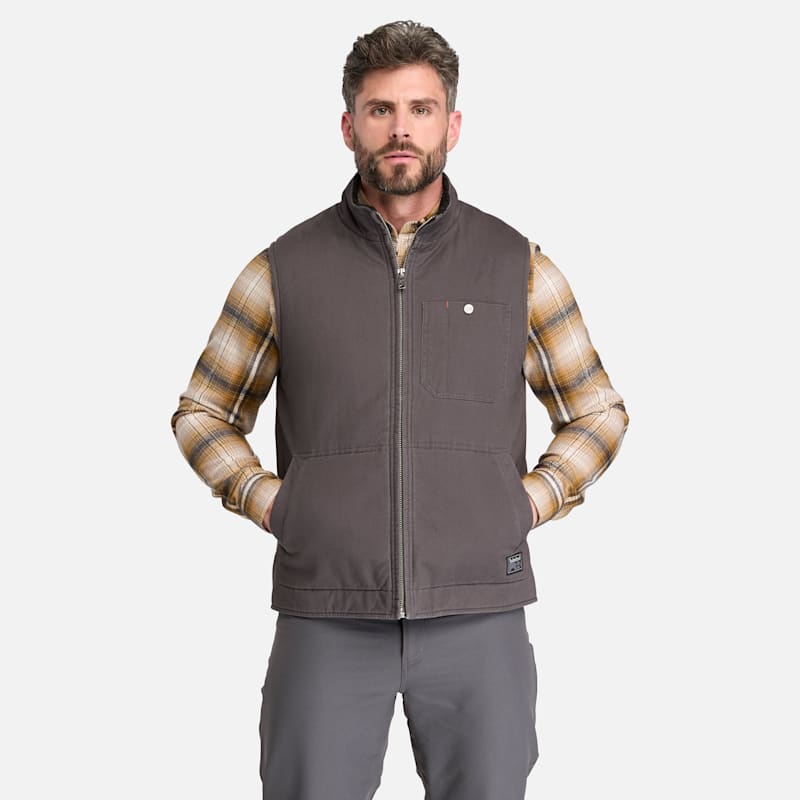 Мужской жилет Timberland PRO Fleece-Lined Twill Vest, цвет: Асфальтовый — фото 2