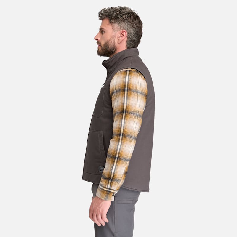 Мужской жилет Timberland PRO Fleece-Lined Twill Vest, цвет: Асфальтовый — фото 5