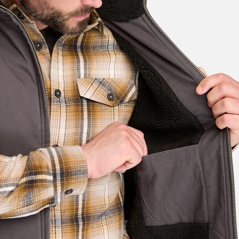 Мужской жилет Timberland PRO Fleece-Lined Twill Vest, цвет: Асфальтовый — фото 4