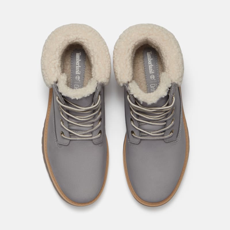 Женские ботинки Timberland Stone Street Platform Warm-Lined Waterproof, цвет: Средний серый нубуковый — фото 2