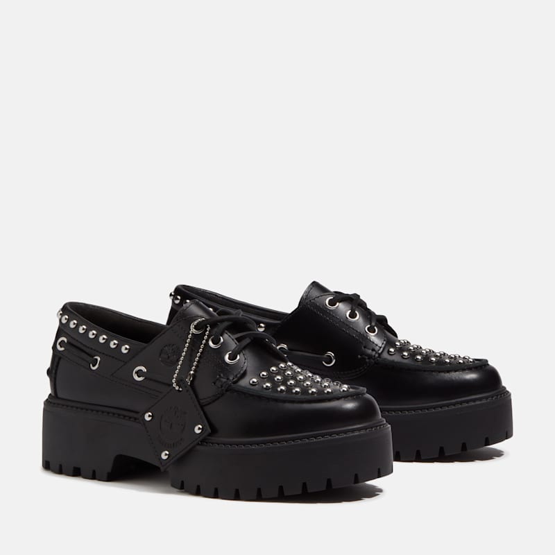 Женские кроссовки Timberland Stone Street Platform Boat, цвет: Чёрный, вариант 1 — фото 5