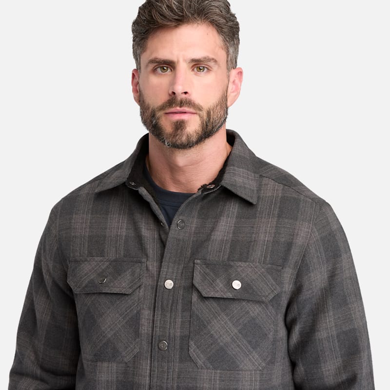 Мужская куртка Timberland PRO Fleece-Lined Yukon Flannel Shirt Jacket, цвет: Серый меланжевый — фото 4