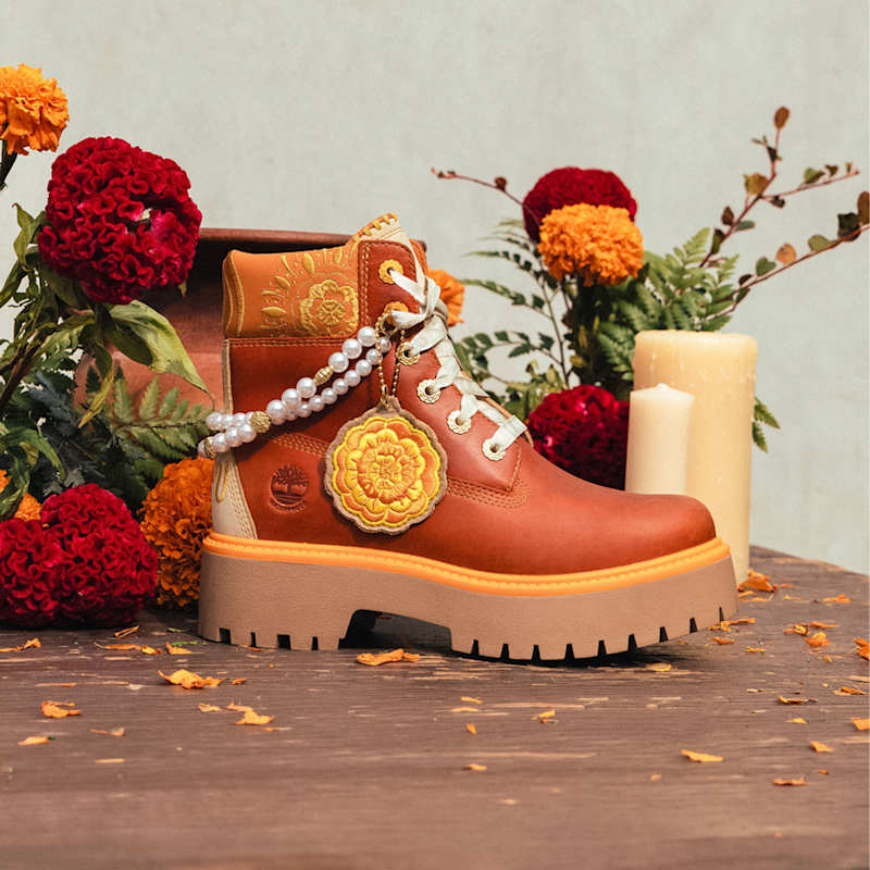 Женские ботинки Timberland Stone Street Platform Día de Muertos 6-Inch Waterproof Boot, цвет: Ржавый — фото 2