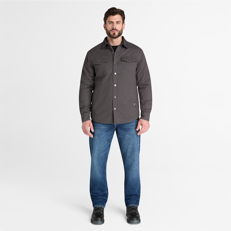 Мужская куртка Timberland PRO Fleece-Lined Shirt Jacket, цвет: Асфальтовый — фото 3