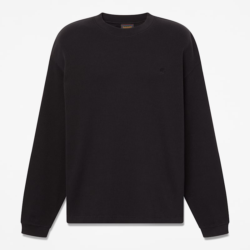 Мужская футболка Timberland Heavyweight Long-Sleeve Waffle, цвет: Чёрный