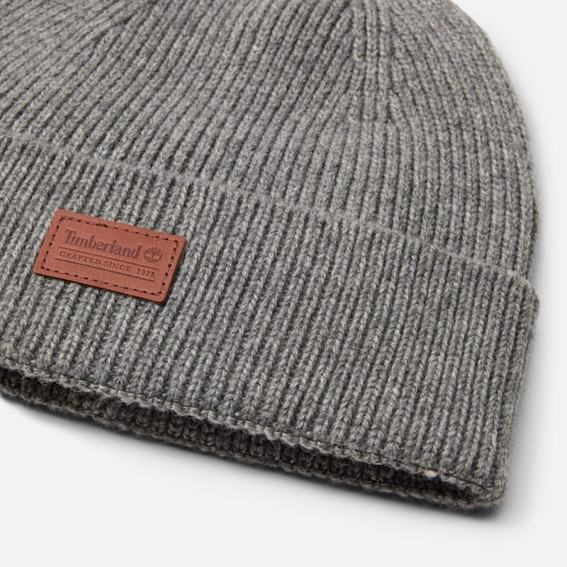 Шапка Timberland Heritage Fisherman Beanie, цвет: Тёмный серый меланжевый — фото 2