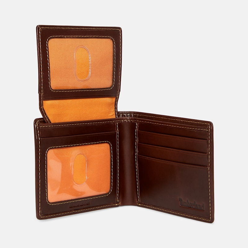 Мужские кошельки Timberland Men's Waxed Leather Passcase Wallet — фото 3
