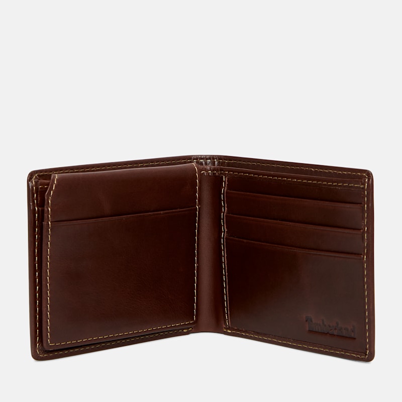 Мужские кошельки Timberland Men's Waxed Leather Passcase Wallet — фото 2