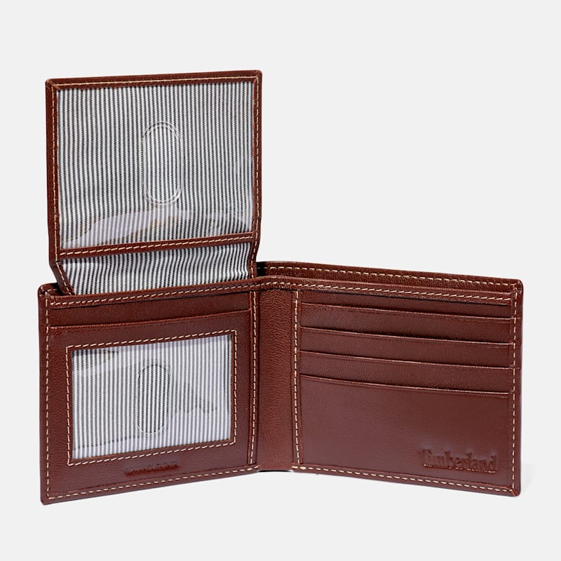 Мужские кошельки Timberland Men's Milled Leather Bifold Wallet — фото 3