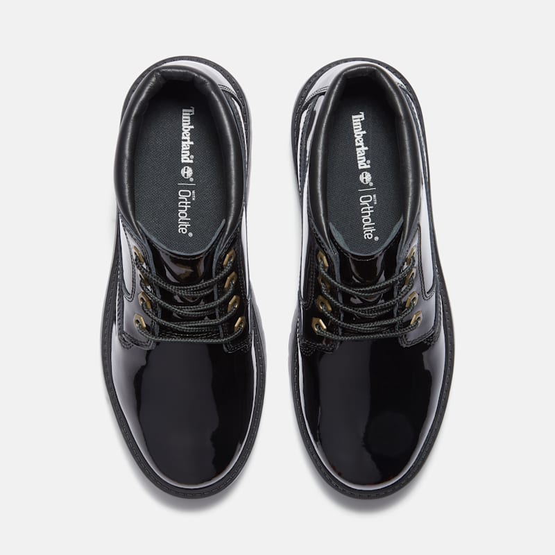 Женские кроссовки Timberland Women's Patent Leather Stone Street Platform Chukka — фото 2