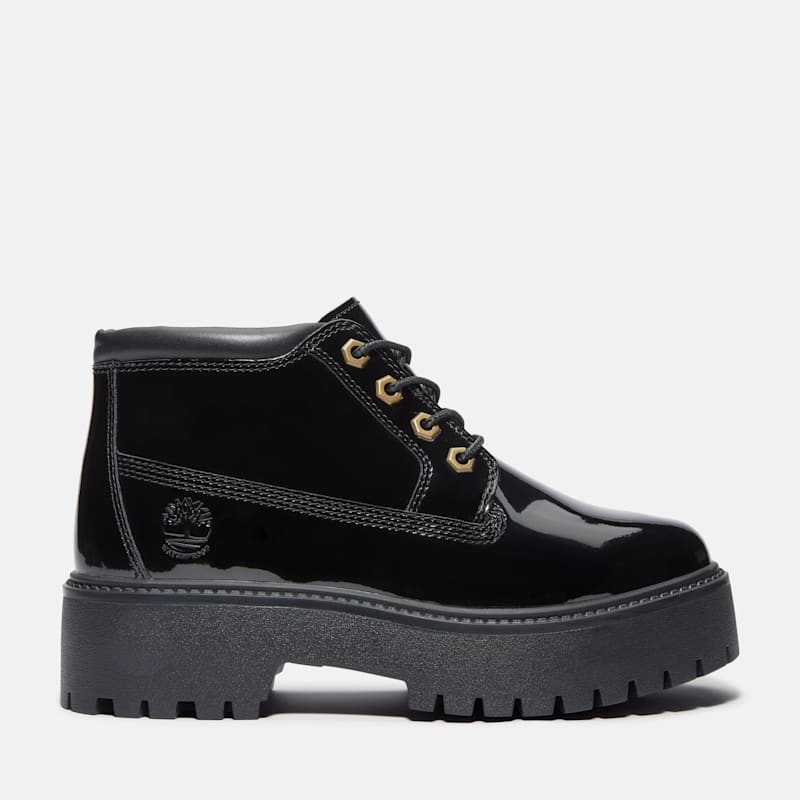 Женские кроссовки Timberland Women's Patent Leather Stone Street Platform Chukka