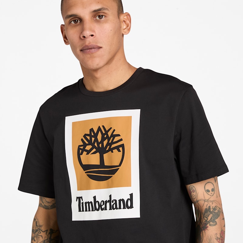 Женские футболки Timberland Square Stack Logo Short-Sleeve T-Shirt — фото 4