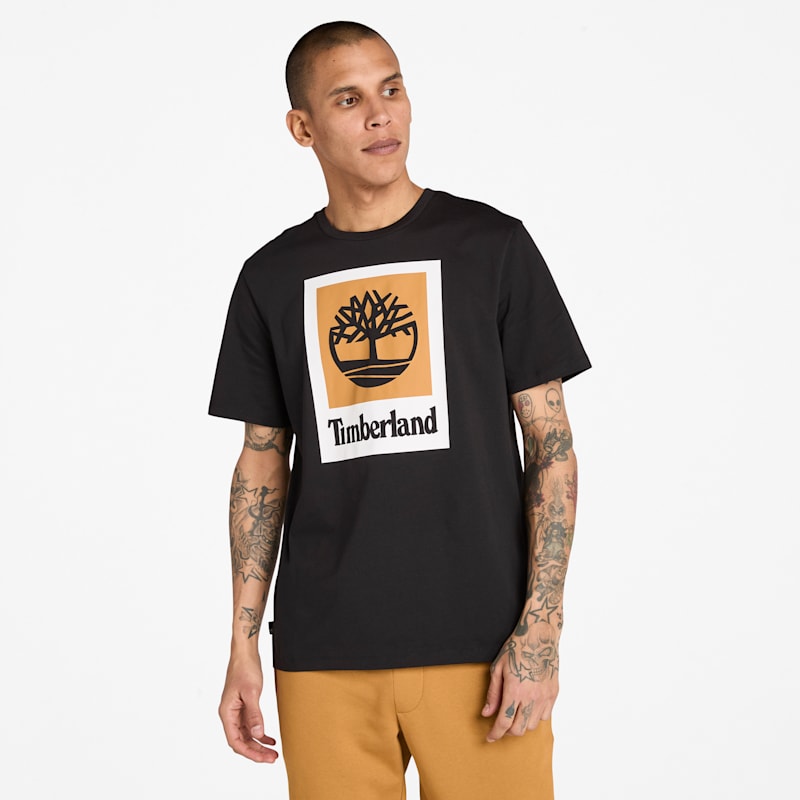 Женские футболки Timberland Square Stack Logo Short-Sleeve T-Shirt — фото 2