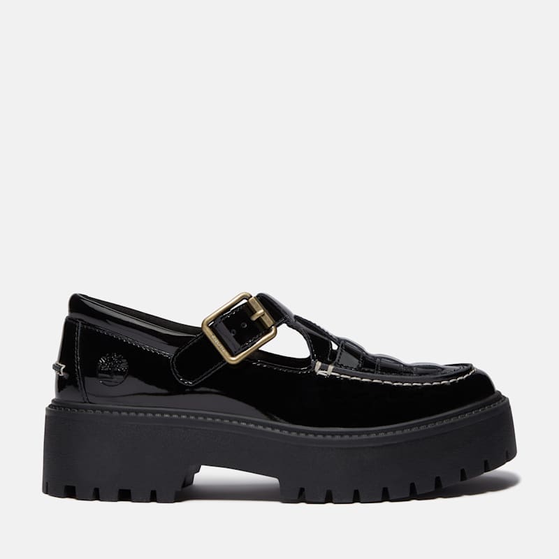 Женские кроссовки Timberland Women's Patent Leather Stone Street Platform Buckle Shoe