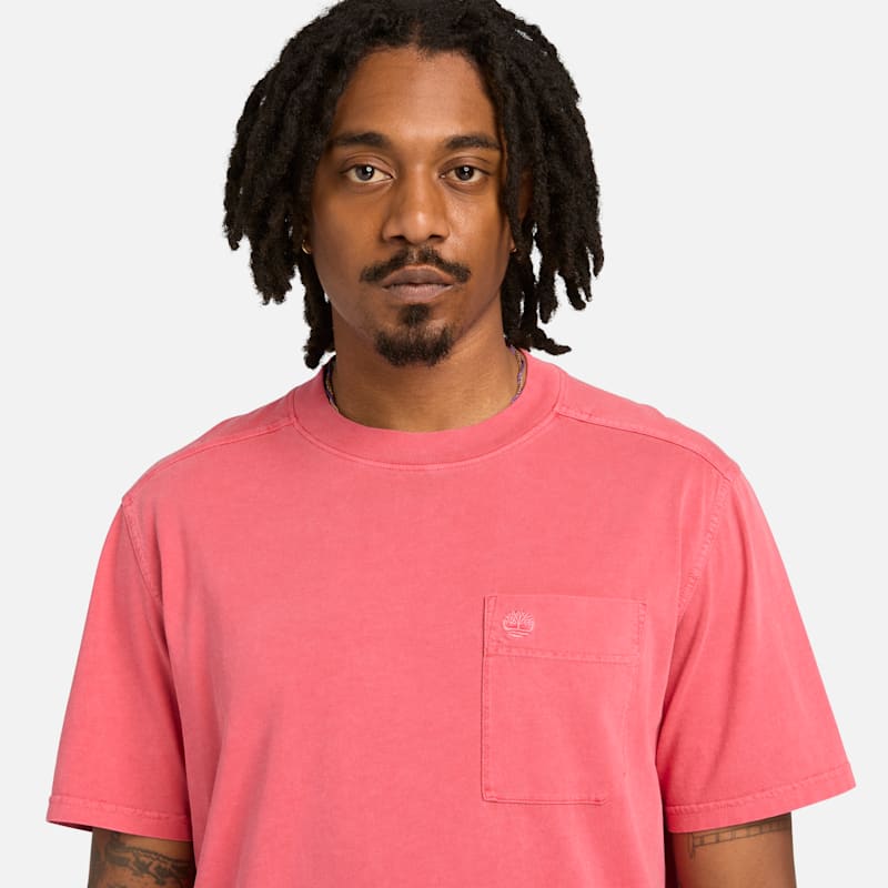 Мужские футболки Timberland Men's Merrymack River Garment Dyed Chest Pocket T-Shirt — фото 4