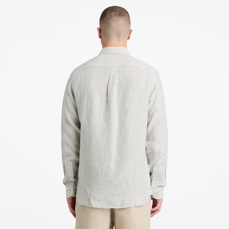 Мужские рубашки Timberland Men's Mill Brook Regular Fit Linen Shirt — фото 5