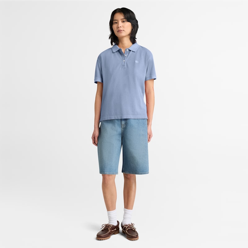 Женские топы Timberland Women's Garment Dyed Short-Sleeve Pique Polo — фото 3