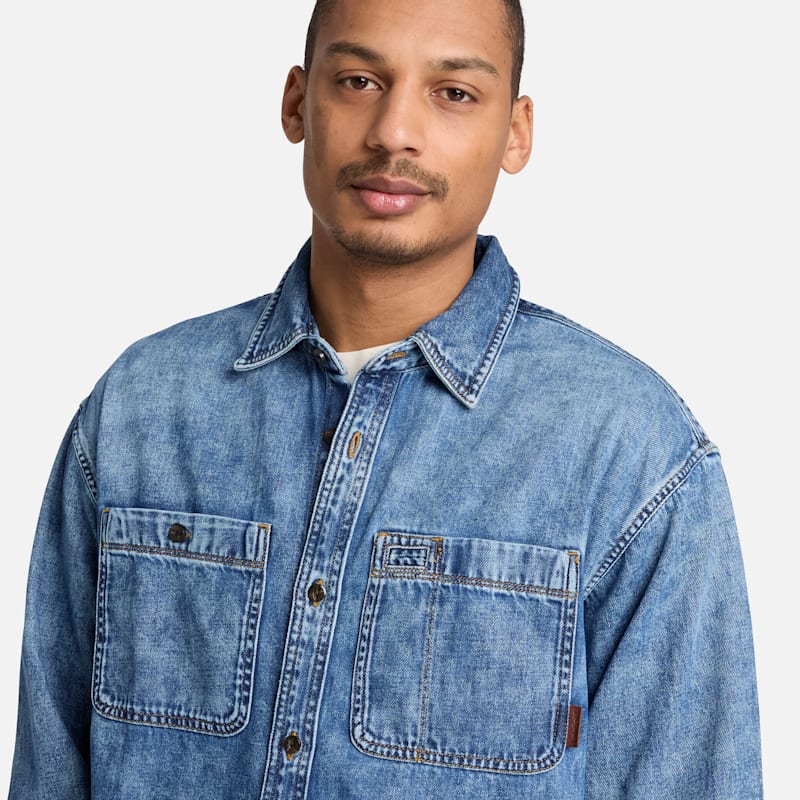 Мужские рубашки Timberland Men's Denim Pocket Shirt — фото 4