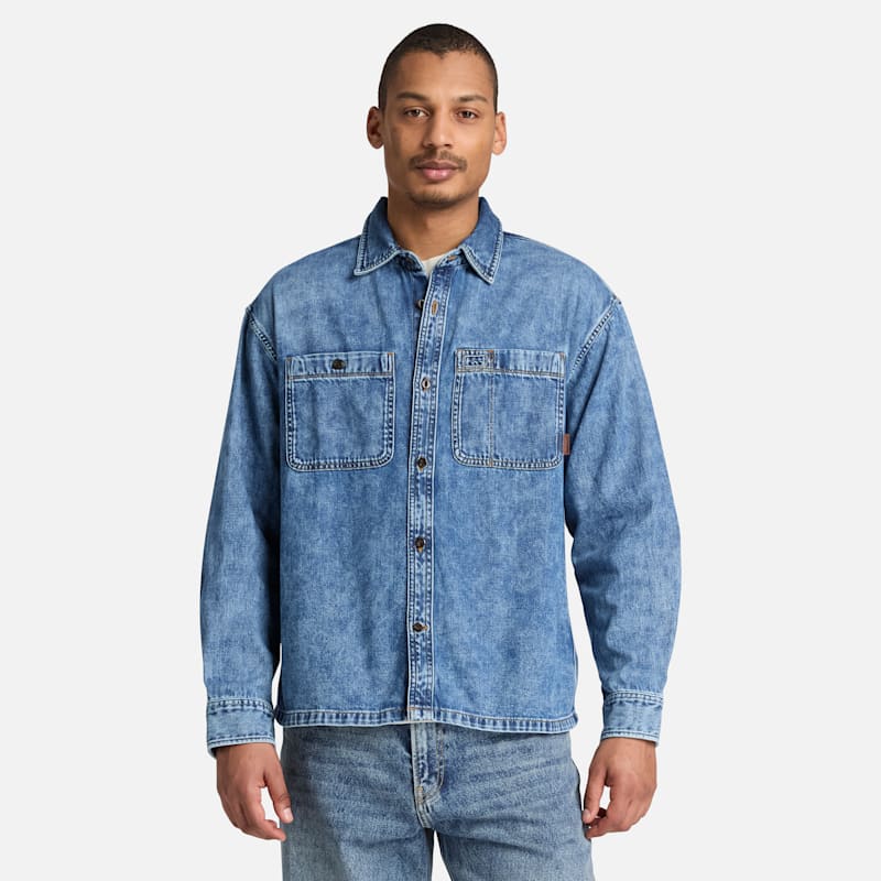 Мужские рубашки Timberland Men's Denim Pocket Shirt — фото 2