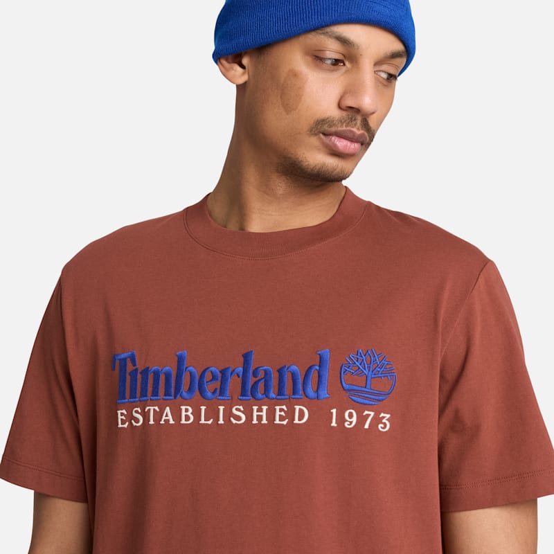 Мужские футболки Timberland Men's Established 1973 Embroidered Short-Sleeve T-Shirt — фото 4