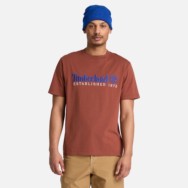 Мужские футболки Timberland Men's Established 1973 Embroidered Short-Sleeve T-Shirt — фото 2